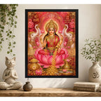 Cuadro Lakshmi La Diosa De La Riqueza India Hindu Arte Zen Marco Negro