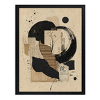 Cuadro Boho Abstracto Arte Japon Beige Negro Decora Living Marco Negro