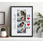 Cuadro Personalizado 4 Fotos Amor Pareja Fecha Nombres Love Marco Negro