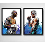 Set 2 Cuadros Mcgregor Mayweather Boxeo Ufc Deporte Gym