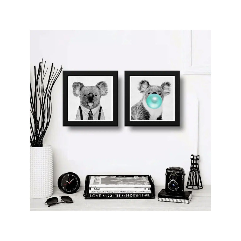 Set 2 Cuadros Koala Chicle Art Moderna Decoracion Dormitorio