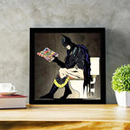 Cuadro Batman Baño Super Heroe Comics Decoracion Casa Bar Marco Negro
