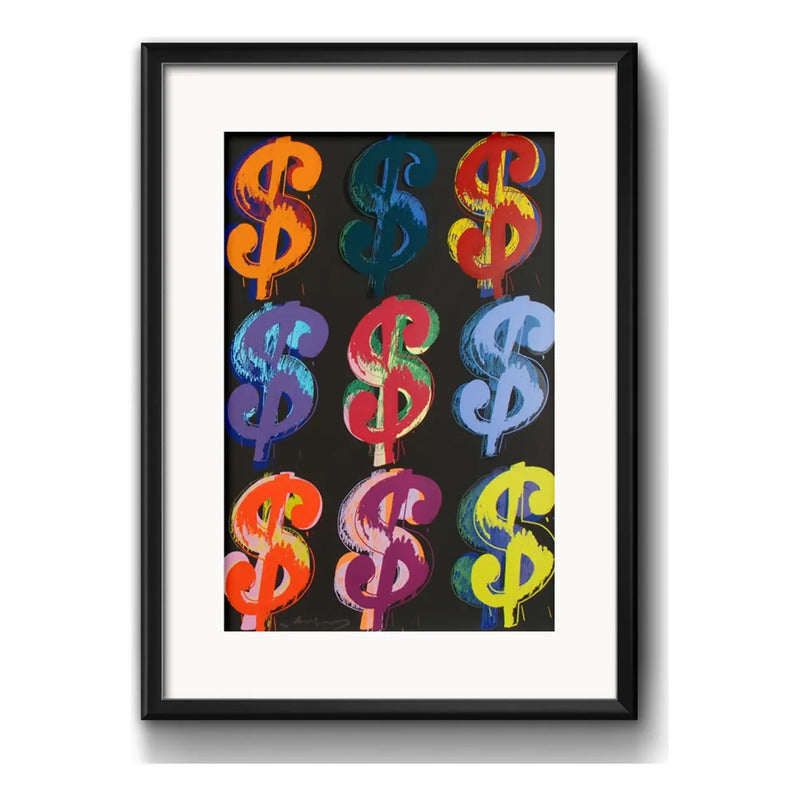 Cuadro Andy Warhol Pop Art Dinero Decoracion Con Paspartu