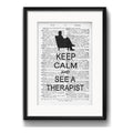 Cuadro Psicología Psiquiatría Keep Calm Decor Con Paspartú Marco Negro