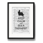Cuadro Psicología Psiquiatría Keep Calm Decor Con Paspartú Marco Negro