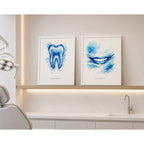 Set 2 Cuadros Temática Odontológica Dentista Consultorio Br4 Marco Blanco