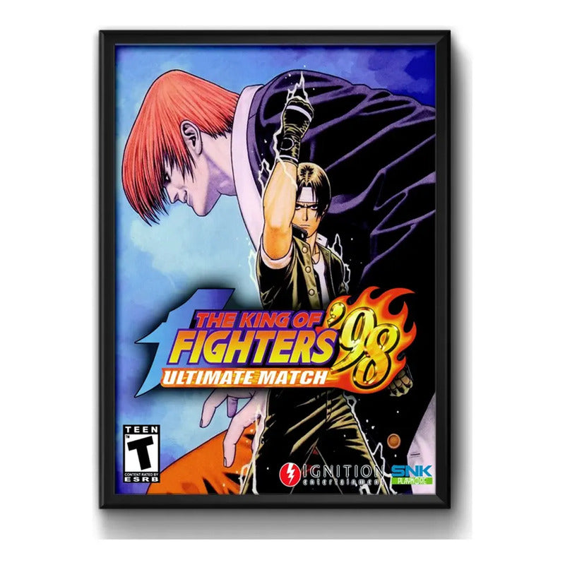 Cuadro King Of Fighters 98 Game Retro Videojuego Gamer Marco Negro