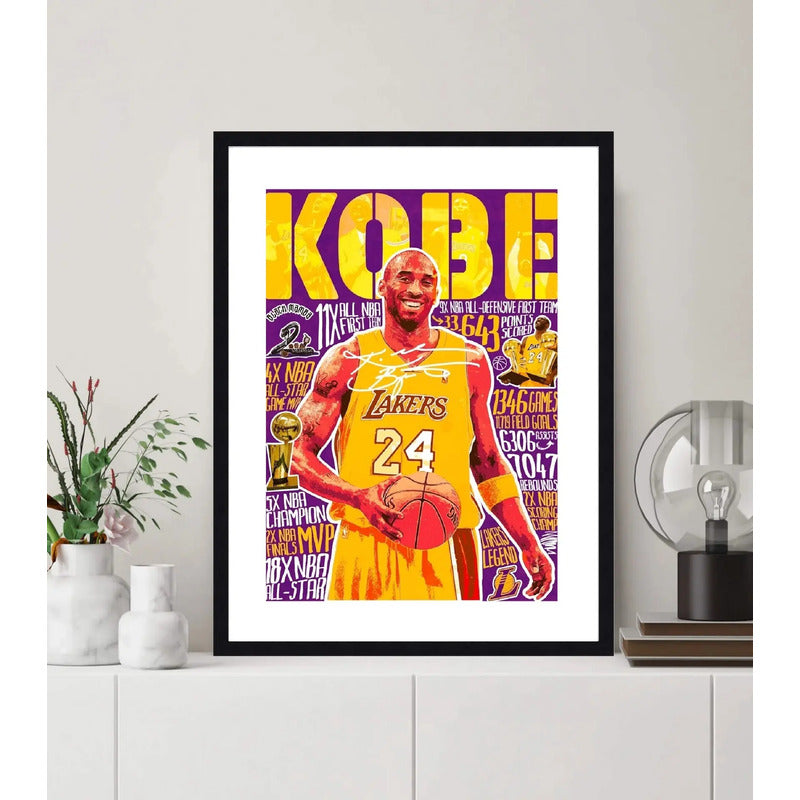 Cuadro Kobe Bryant Black Mamba Lakers Basket Nba Baloncesto Marco Negro