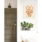 Cuadro Dormitorio Living Jarron Ceramica Flores Color Pastel Marco Blanco