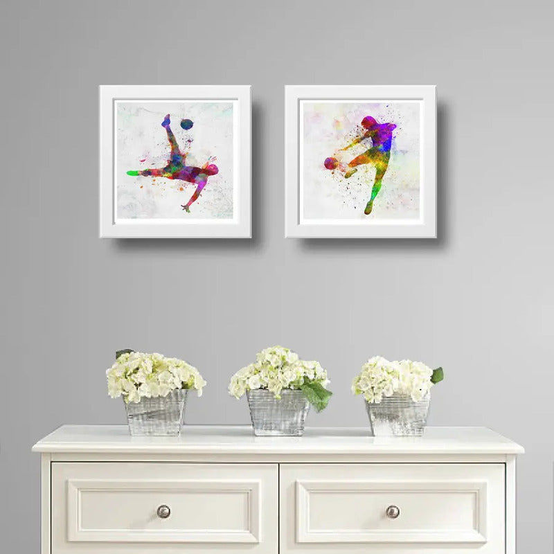 Set 2 Cuadros Futbol Pop Art Jugadores Deporte Decoracion