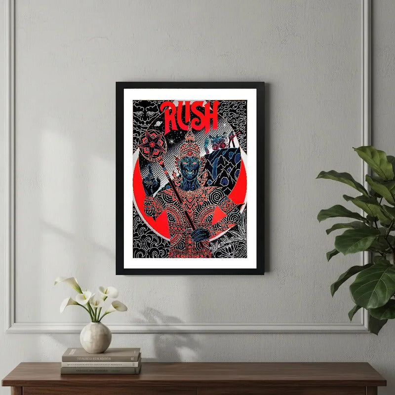 Cuadro Rush Rock Clasico Musica Arte Decoracion Marco Negro