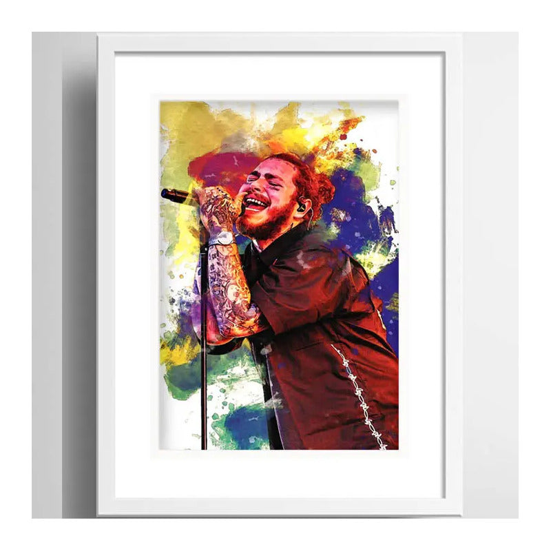 Cuadro Post Malone Colors Musica Decoracion Con Paspartú