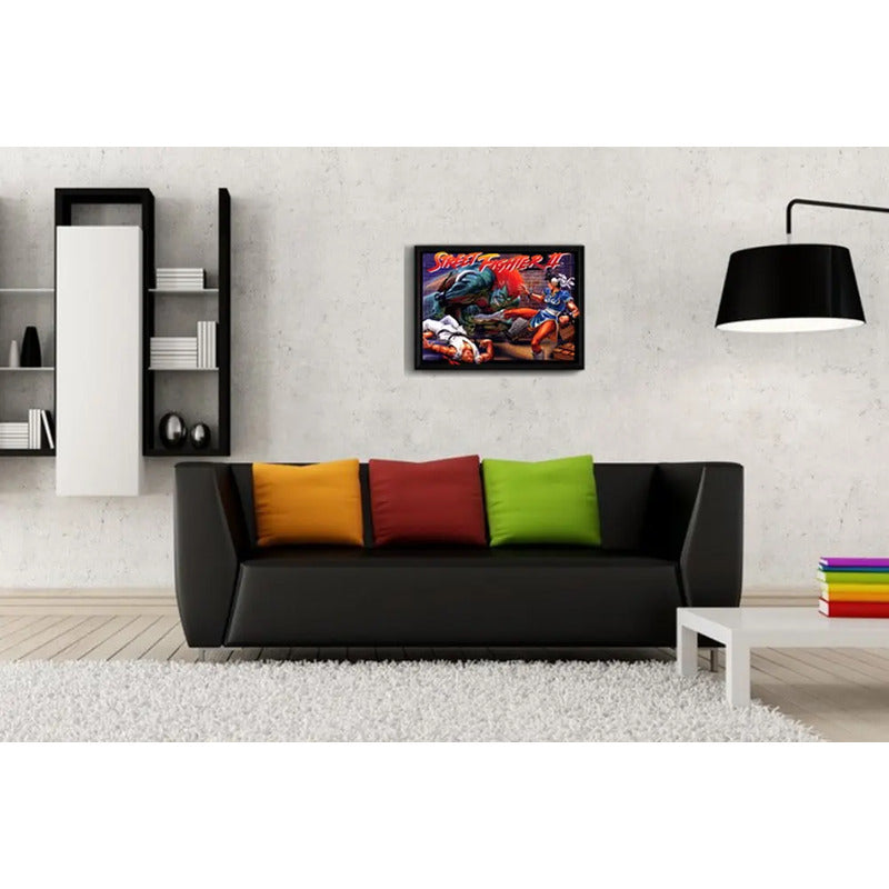 Cuadro Street Fighter 2 Juego Retro Game Geek Decoracion Br1