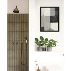 Cuadro Dormitorio Living Boho Arte Abstracto Calma Urbana Marco Negro