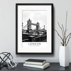 Cuadro Londres Uk Ciudad Blanco Y Negro Foto B2 Con Paspartú Marco Negro