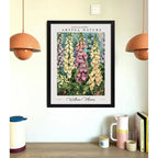 Cuadro Living William Morris Flores Dedaleras Arte Botanico Marco Negro