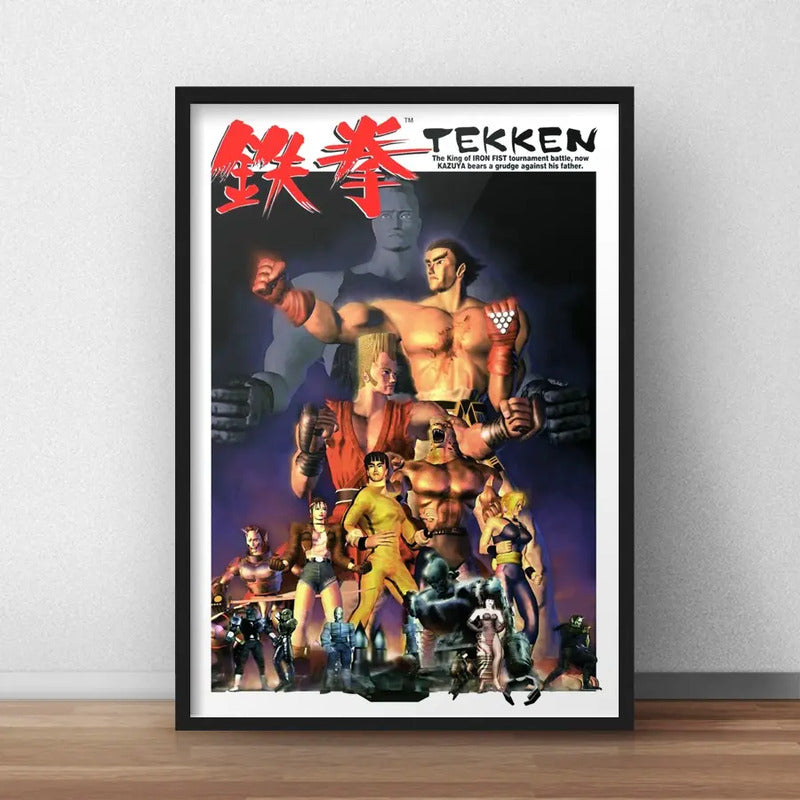 Cuadro Tekken Game Retro Namco Videojuego Gamer Decoracion Marco Negro