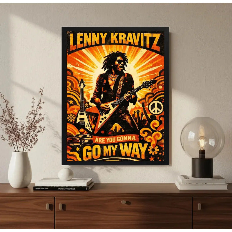 Cuadro Lenny Kravitz Are You Gonna Go My Way Musica Rock Art Marco Negro