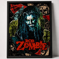 Cuadro Rob Zombie Banda White Zombie Rock Nu Metal Vintage Marco Negro