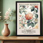 Cuadro Hortensias William Morris Botanica Flores Exposición Museo De South Kensington Negro