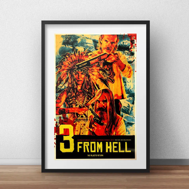 Cuadro 3 From Hell Rob Zombie Pelicula Terror Con Paspartú Marco Negro