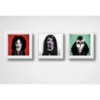Set 3 Cuadros Perro Gato Metal Rock Kiss Ozzy Alice Cooper