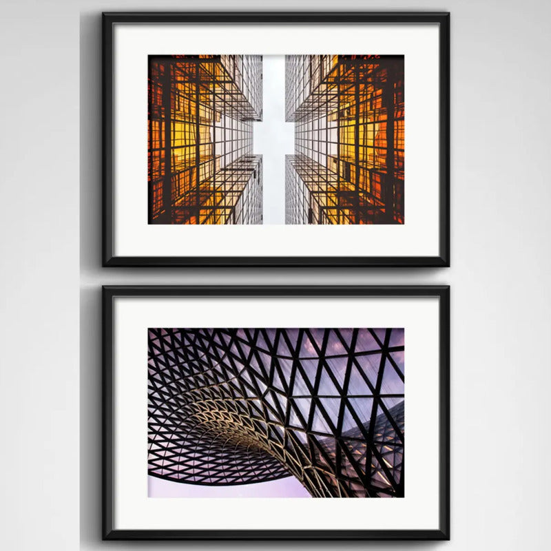 Set 2 Cuadros Arquitectura Moderna Decoracion 2 Con Paspartú