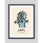 Cuadro Keith Haring Dedos Arte Urbano Decoracion Moderna Marco Negro