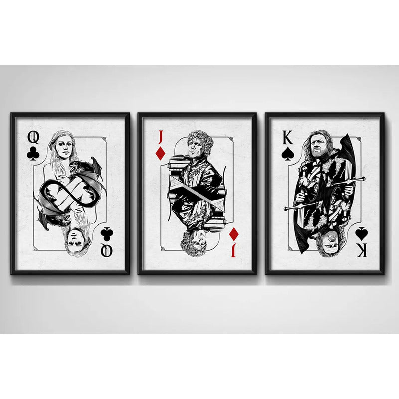 Set 3 Cuadros Game Of Thrones Houses Casas Cartas Serie Tv