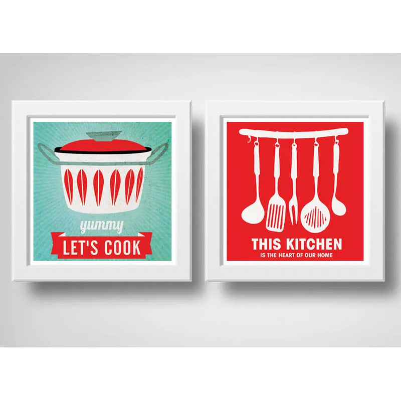 Set 2 Cuadros Cocina Escandinavo Pop Art Frases Decoracion