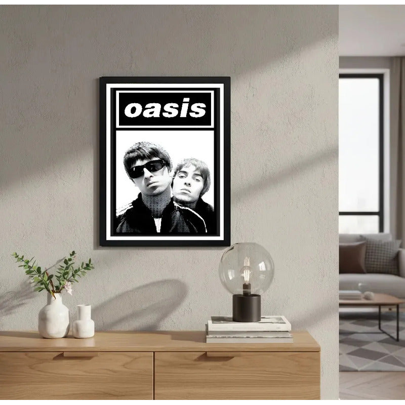 Cuadro Oasis The Gallaghers Rock Musica Arte Decoracion Marco Negro