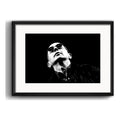 Cuadro Indio Solari Blanco Y Negro Rock 53x43cm Con Paspartú Marco Negro
