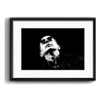 Cuadro Indio Solari Blanco Y Negro Rock 53x43cm Con Paspartú Marco Negro
