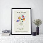 Cuadro Picasso Bouquet Of Peace Flores Obra Pintor Arte Marco Negro