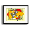 Cuadro Tom Y Jerry Hanna Barbera Dibujo Serie Tv Paspartú Marco Negro