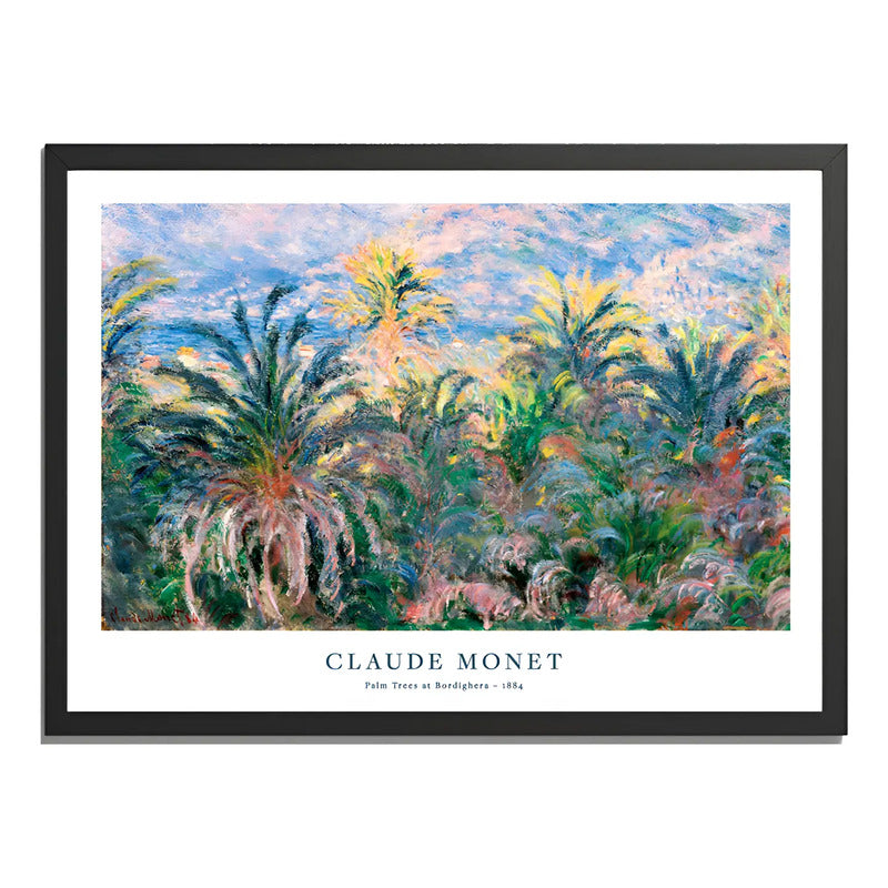 Cuadro Dormitorio Living Claude Monet Palmeras De Bordighera Marco Negro