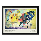 Cuadro Kandinsky Abstracto Amarillo Rojo Azul Pinturas Arte Marco Negro