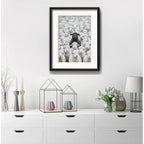 Cuadro Oveja Negra Black Sheep Rebaño 53x43cm Con Paspartú Marco Negro