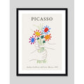Cuadro Picasso Bouquet Of Peace Flores Obra Pintor Arte Marco Negro