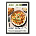 Cuadro Italian Food Vintage Arte Comida Italiana Cocina Penne Pasta - Made In Italy Marco Negro
