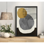 Cuadro Dormitorio Living Boho Abstract Tonos Terrosos Brs1 Marco Negro