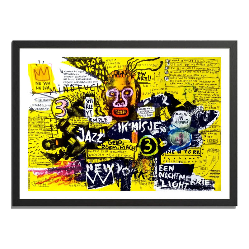 Cuadro Basquiat Arte Urbano Callejera Graffitis Street Art Basquiat Jazz And Revolt Con Marco Negro