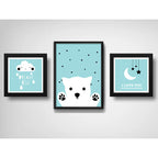 Set 3 Cuadros Dream Big Frase Luna Star Dormitorio Infantil