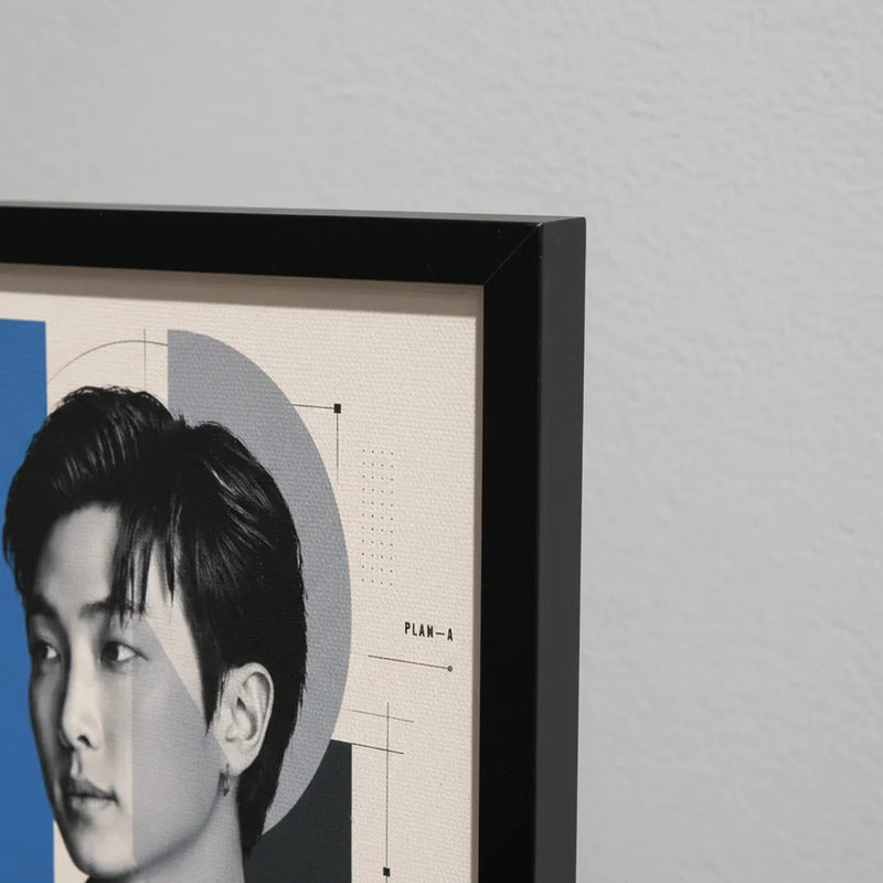 Cuadro Kim Namjoon Rm Cantante Bts K-pop Corea Musica Pop Marco Negro