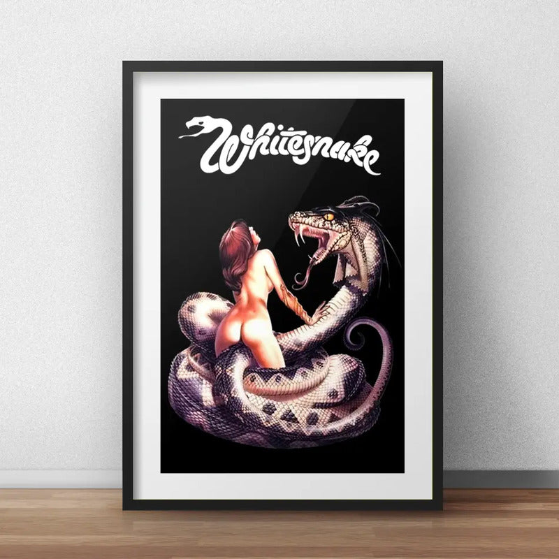 Cuadro Whitesnake Banda Rock Decoracion Con Paspartú Marco Negro