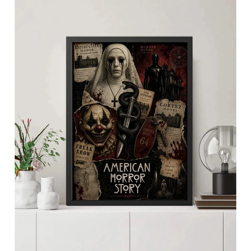 Cuadro American Horror Story Serie Tv Arte Vintage Brs1 Marco Negro