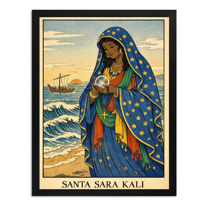 Cuadro Santa Sara Kali Patrona Del Pueblo Gitano Arte Jesus Marco Negro
