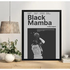Cuadro Black Mamba Lakers Kobe Bryant Baloncesto Deportes Marco Negro