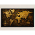 Cuadro Mapamundi Arte Vintage Mapa Mundo Planisferio Grande Marco Negro