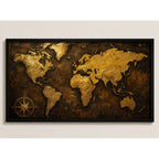 Cuadro Mapamundi Arte Vintage Mapa Mundo Planisferio Grande Marco Negro
